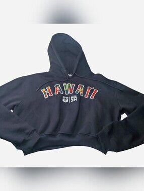 HI Finest Hawaii Hoodie Teens 2XL Black Embroidered Patched NWOT Unisex Junior